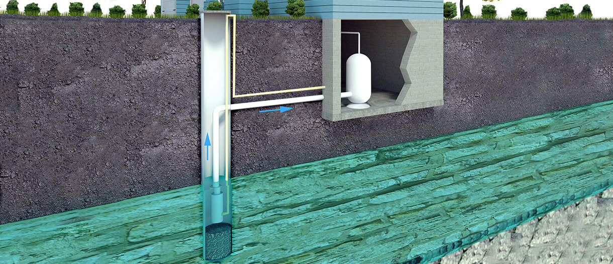 illustration showing underground pumps and filters
